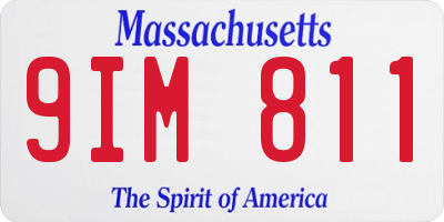 MA license plate 9IM811
