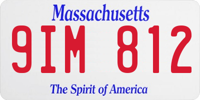 MA license plate 9IM812