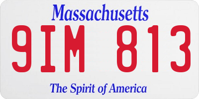 MA license plate 9IM813