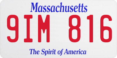 MA license plate 9IM816