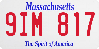 MA license plate 9IM817