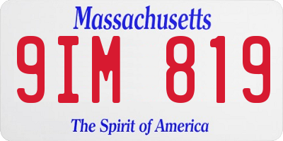MA license plate 9IM819