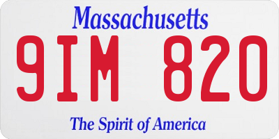 MA license plate 9IM820