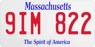 MA license plate 9IM822