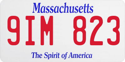 MA license plate 9IM823