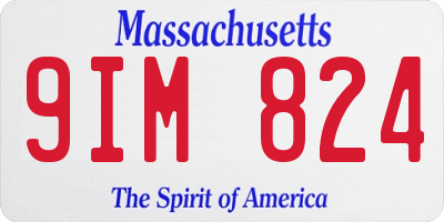 MA license plate 9IM824