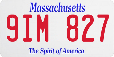MA license plate 9IM827