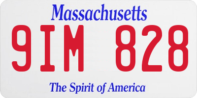 MA license plate 9IM828
