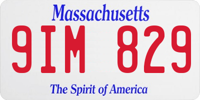 MA license plate 9IM829