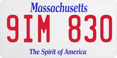 MA license plate 9IM830