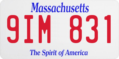 MA license plate 9IM831