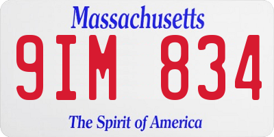 MA license plate 9IM834
