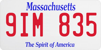 MA license plate 9IM835