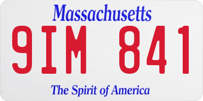MA license plate 9IM841
