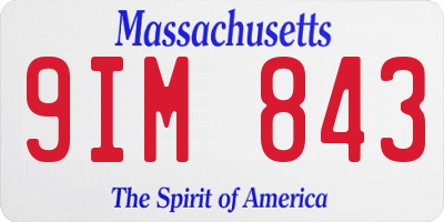 MA license plate 9IM843