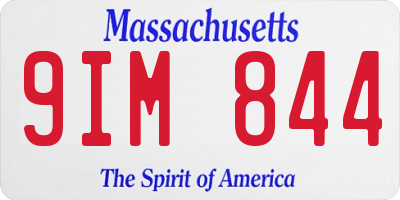 MA license plate 9IM844