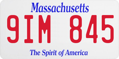 MA license plate 9IM845