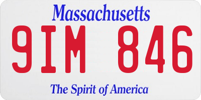 MA license plate 9IM846