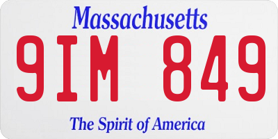 MA license plate 9IM849