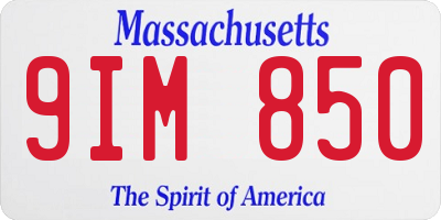 MA license plate 9IM850