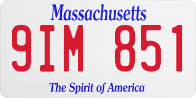 MA license plate 9IM851