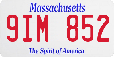 MA license plate 9IM852