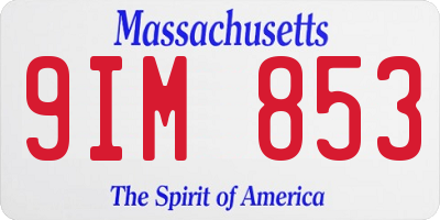 MA license plate 9IM853
