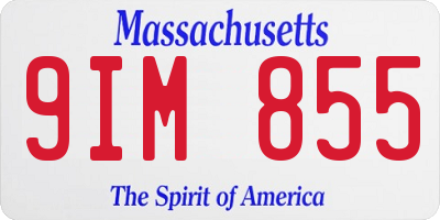 MA license plate 9IM855