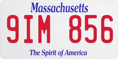 MA license plate 9IM856