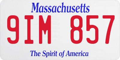 MA license plate 9IM857
