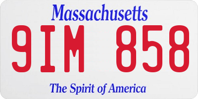 MA license plate 9IM858