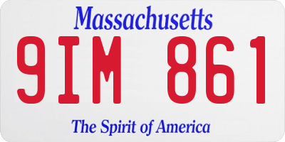 MA license plate 9IM861