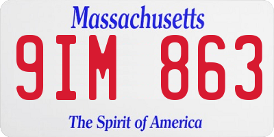 MA license plate 9IM863