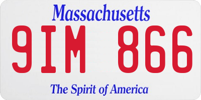 MA license plate 9IM866