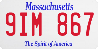MA license plate 9IM867
