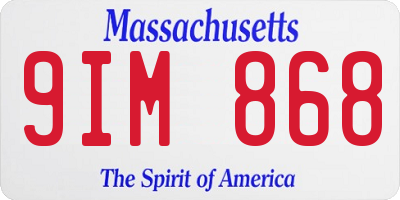 MA license plate 9IM868