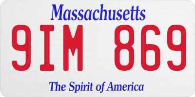 MA license plate 9IM869