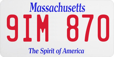 MA license plate 9IM870