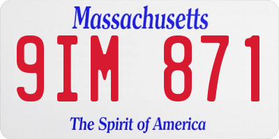 MA license plate 9IM871