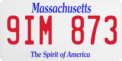 MA license plate 9IM873