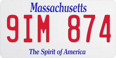 MA license plate 9IM874