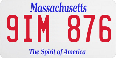 MA license plate 9IM876