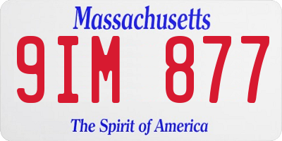 MA license plate 9IM877