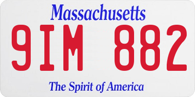 MA license plate 9IM882