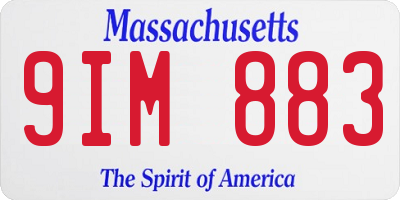 MA license plate 9IM883