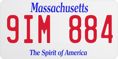 MA license plate 9IM884