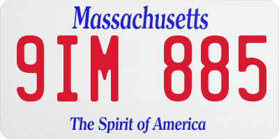 MA license plate 9IM885