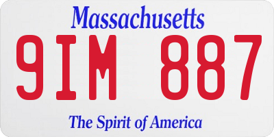 MA license plate 9IM887