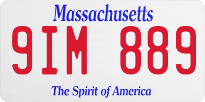 MA license plate 9IM889