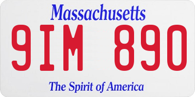 MA license plate 9IM890